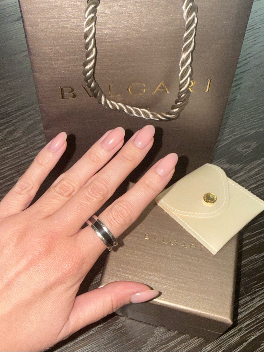 Bulgari Silver and Black Ring